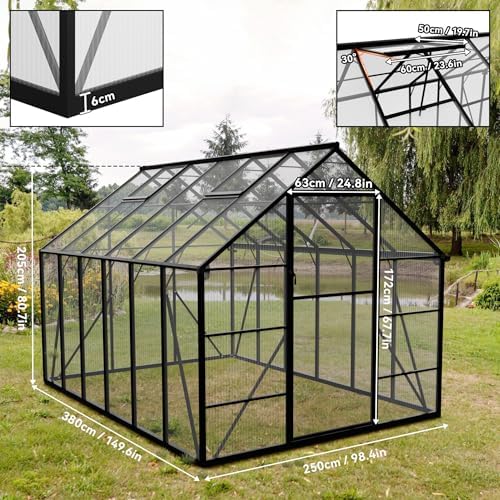 Didelis polikarbonato šiltnamis